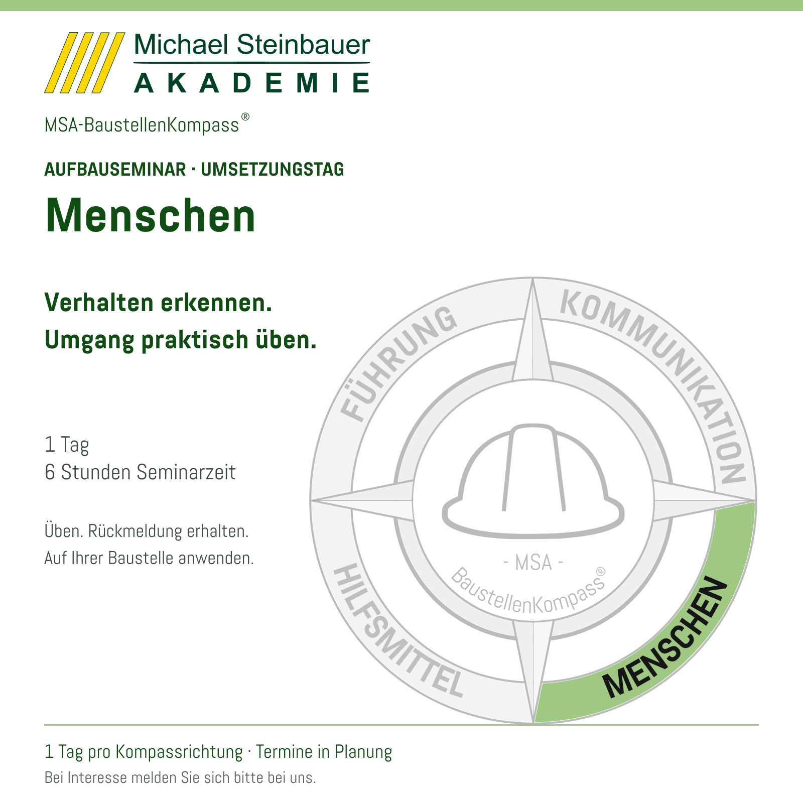 MSA-BaustellenKompass® – Aufbauseminar Menschen