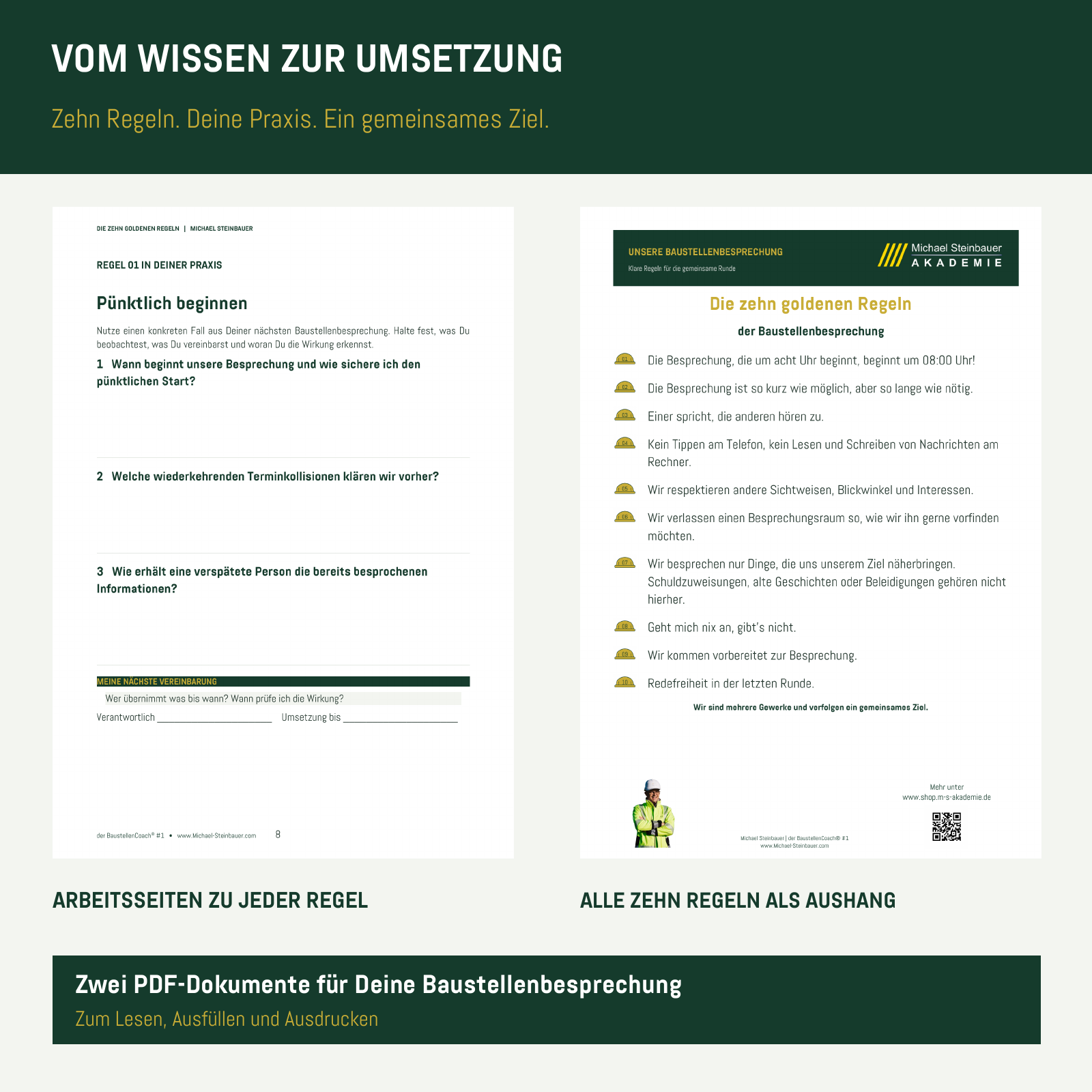 Die zehn goldenen Regeln der Baustellenbesprechung