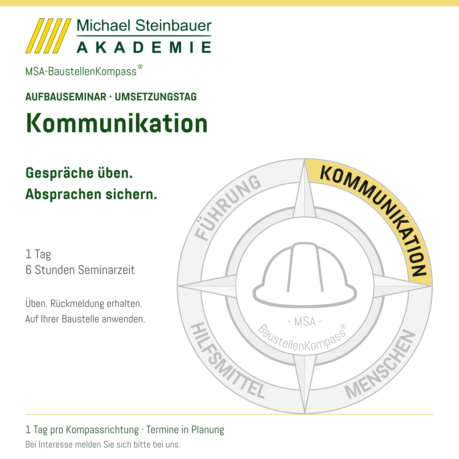 MSA-BaustellenKompass® – Aufbauseminar Kommunikation