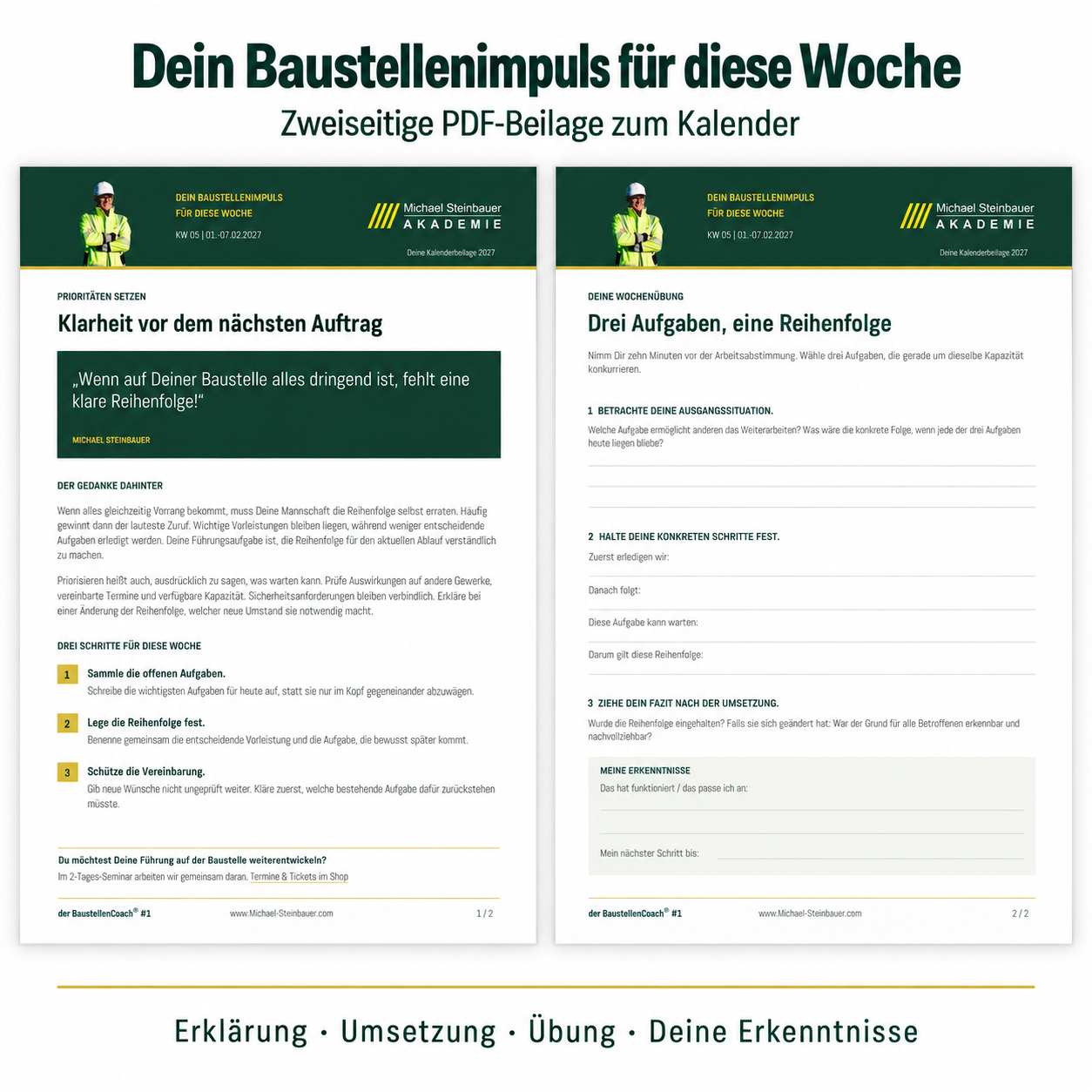 Baustellen Tischkalender 2027 (DIN A6)