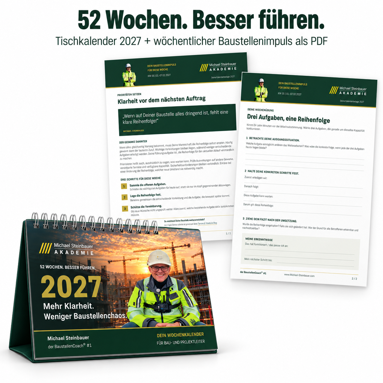 Baustellen Tischkalender 2027 (DIN A6)